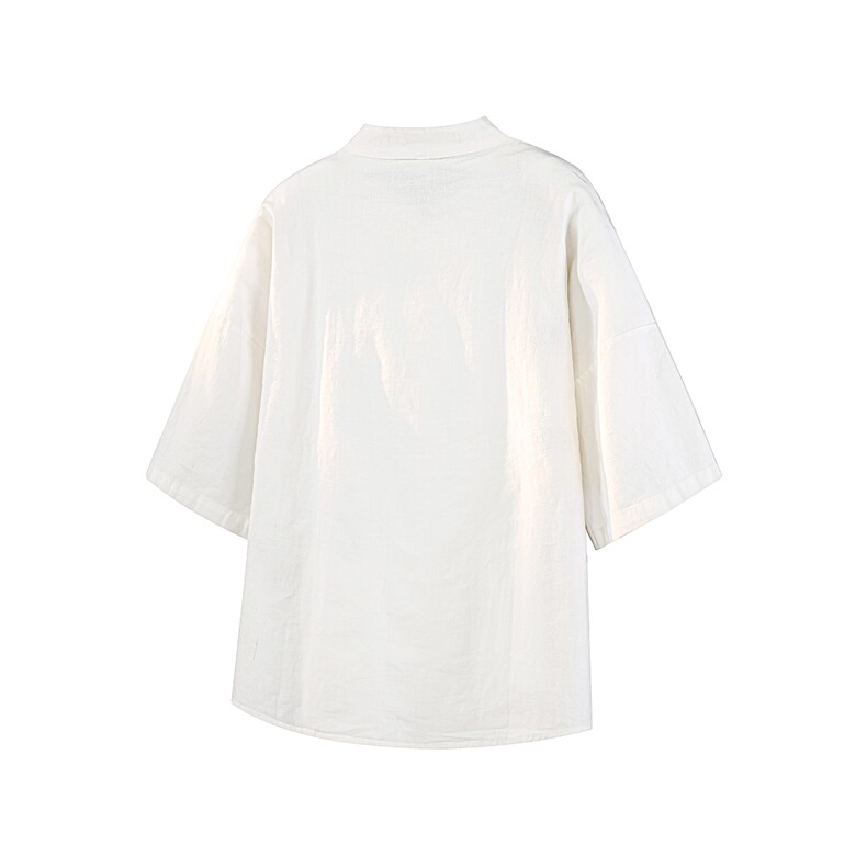 8XL-M风大码夏短袖衬衫男外套棉麻七分袖上衣CS505P60控78,男装T恤,电商D206-1