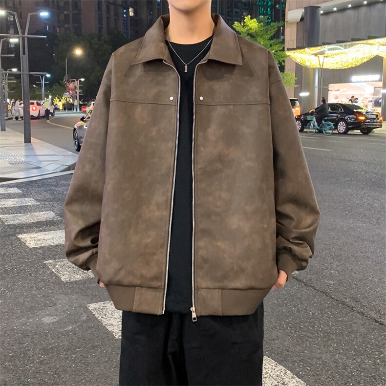 夜景机动皮衣美式潮牌皮夹克外套光板二开A406JK1189特P83,男装夹克,星座309（原A406）