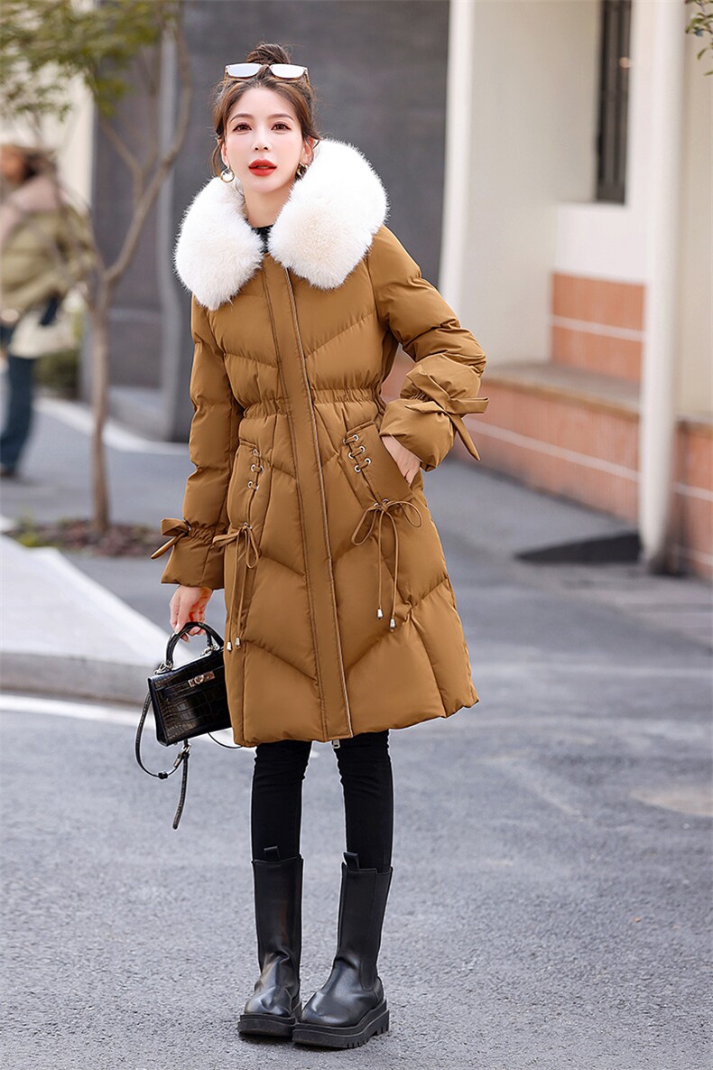 加厚保暖羽绒棉服女中长款2025新款冬季收腰显瘦大毛领棉衣棉袄潮,女装棉衣/棉服,艾仟回(原伊仟回)