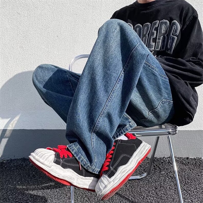 美式牛仔裤男春秋新款休闲直筒裤NB36P48图片