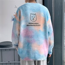 2023秋冬新款男士轧染圆领卫衣潮牌百搭潮流针织衫M316P65控78，男装针织衫/毛衣，电商B220