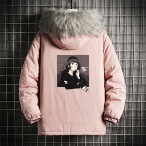 MM48122-P130 冬季大毛领衣男士大码加厚袄男服 网格挂拍图片