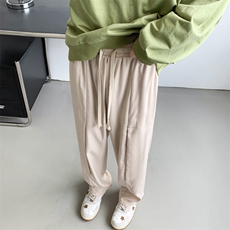 高街vibe西裤潮流新款设计感开叉拼色休闲直筒拖地裤男女X01-P35，男装西裤，星座1008-1