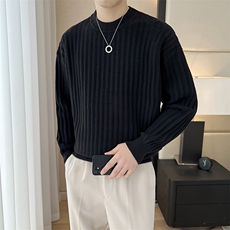 盗图-轻熟风高级感纯色慵懒百搭宽松针织毛衣MZ19/P75控105，男装针织衫/毛衣，电商A243