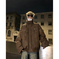 405A美式复古个性金属设计短款皮衣棉服MY24916-特批108控178，男装皮衣，星座405A