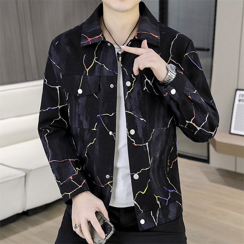 507A-JK511-P1052025春季时尚男士个性印花夹克休闲外套,男装夹克,星座507A（原星座306B-2）