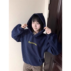 5587-P53原版做工刺绣后包领纯棉华棉复合休闲卫衣薄款/加绒，女装卫衣/绒衫，星座617A-2