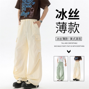 美式阔腿降落伞兵工装裤男夏季冰丝薄款防晒冲锋登山裤子KZ055P50图片