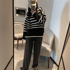 瑟琳圆领毛衣，女装针织衫/毛衣，XTZ style