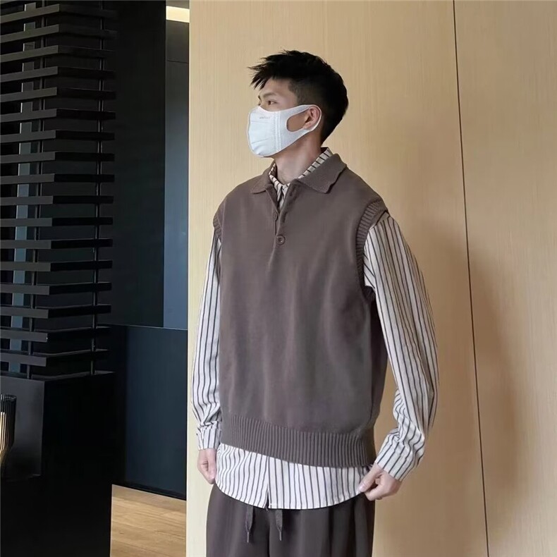男士无袖毛衣背心宽松坎肩打底衫v领针织衫加厚韩版马甲潮MYH157,男装背心/马甲,星座516A