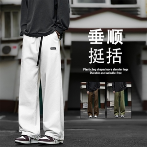 直筒宽松纯棉百搭潮牌休闲裤子阔腿长裤子K661-特批-4079