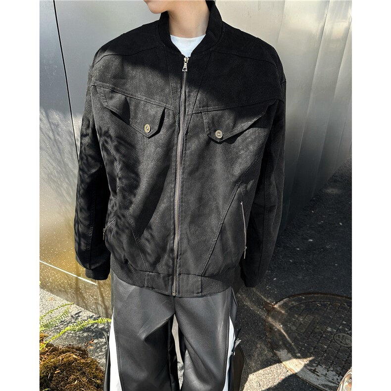JK856-秋冬短款工装美式复古棒球服潮牌做旧夹克外套,男装夹克,星座1002-2