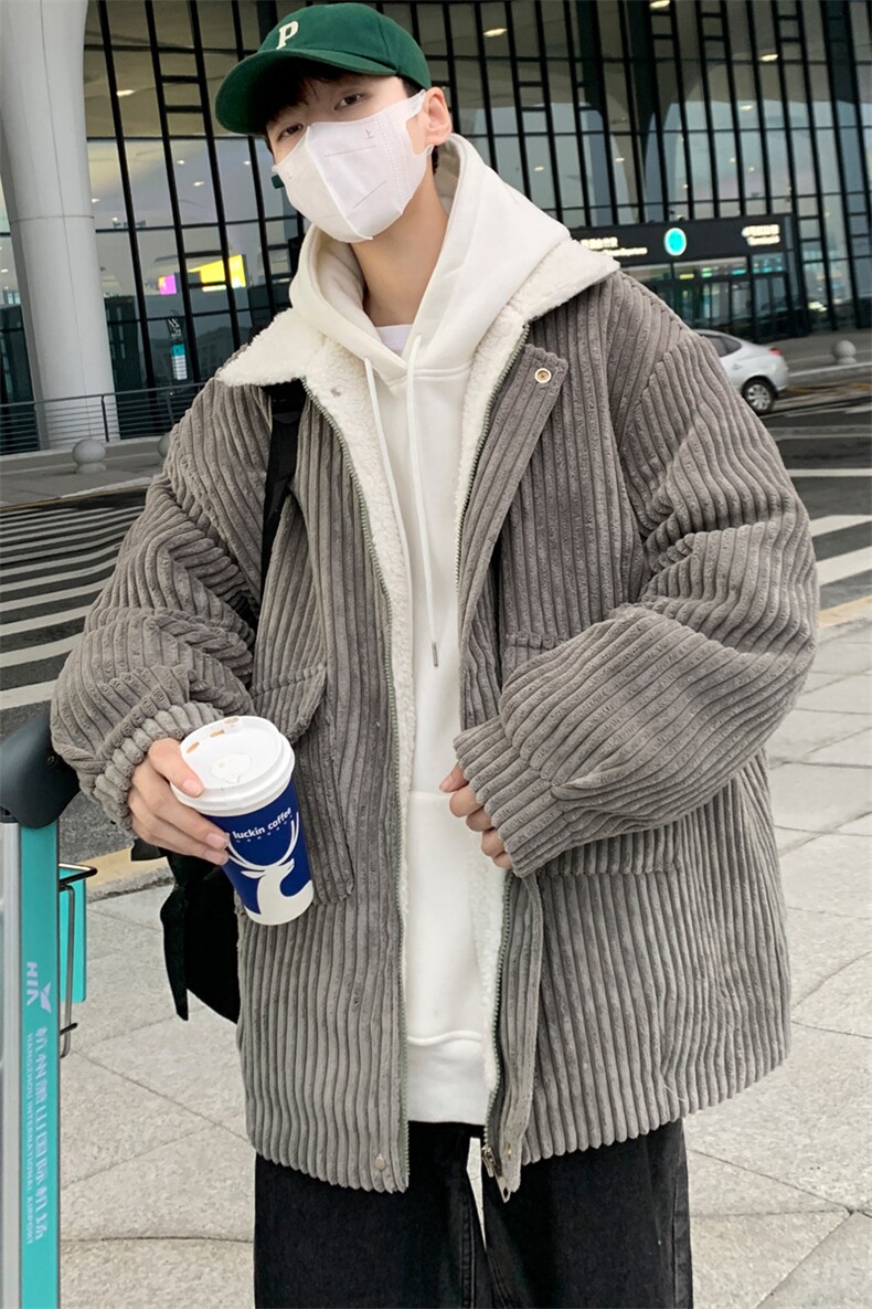 男款冬季羊羔毛加厚加绒冬装棉衣羊羔绒外套M9818P120控158,男装棉衣,电商A157