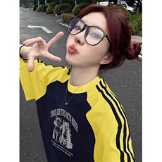 黄袖拼藏青