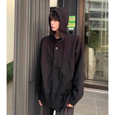 抖音得物保暖立领拉链针织外套秋冬宽松慵懒风纯色毛衣上衣AM047，男装针织衫/毛衣，电商A443