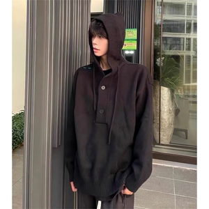 抖音得物 保暖立领拉链针织外套秋冬宽松慵懒风纯色毛衣上衣AM047图片