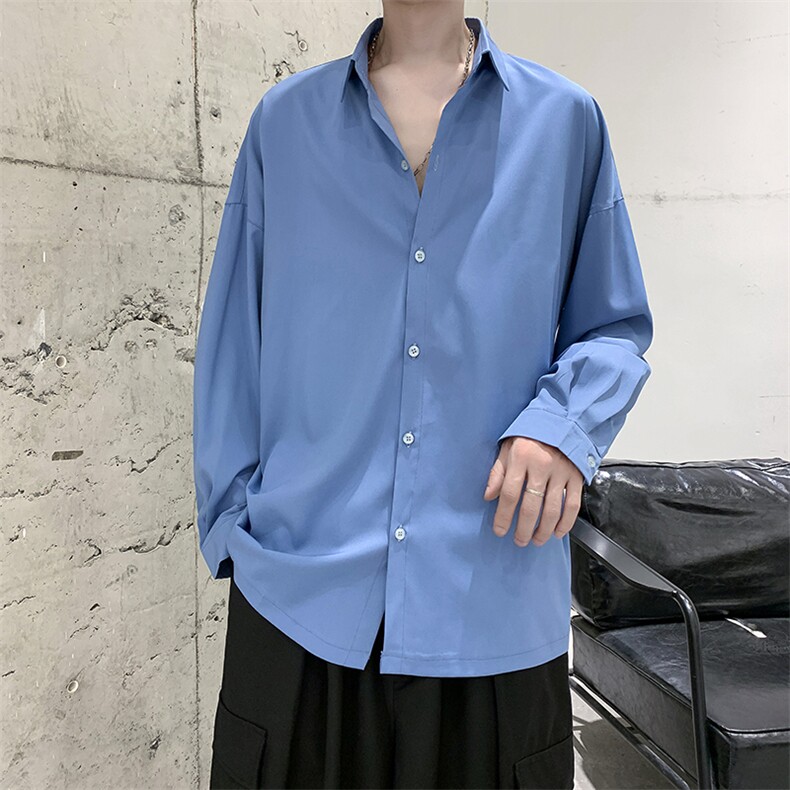 现货纯色冰丝长袖衬衫男KD137-P40,男装衬衫,电商D312-1