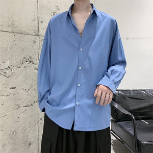 现货纯色冰丝长袖衬衫男KD137-P40图片