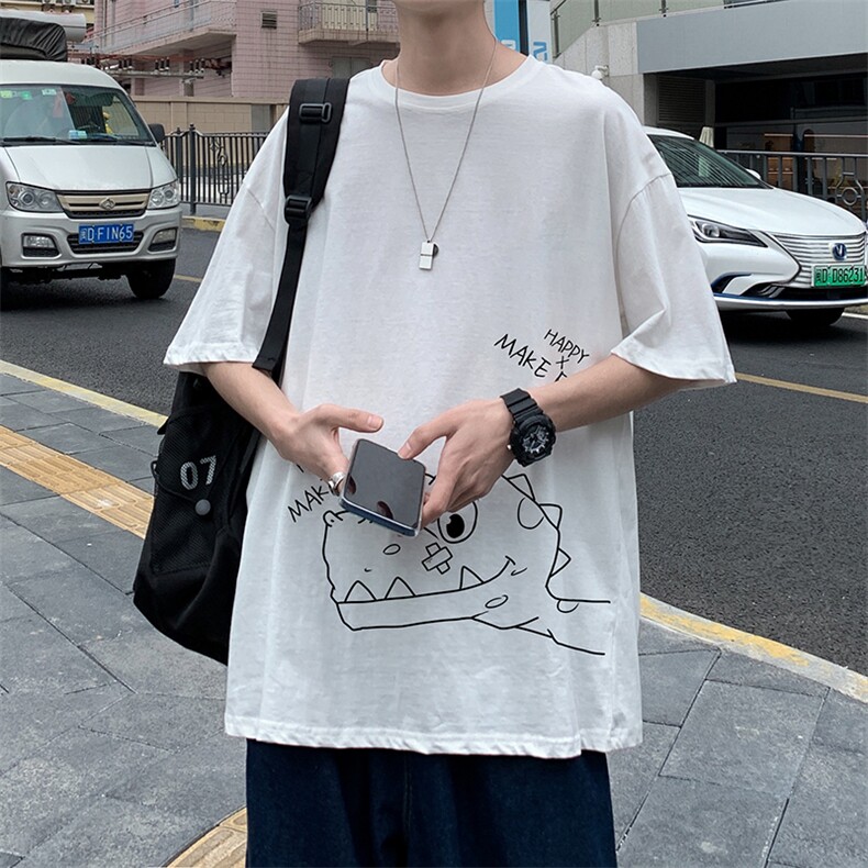 DX17136-P20纯棉短袖t恤男大码半袖打底衫宽松体恤衫港风,男装T恤,电商A040