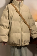 中性PU皮复古做旧双侧金属拉链夹克式加棉棉衣男MY77092P130控198，男装夹克，星座227-7