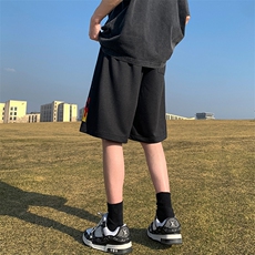 2024夏季新款外景大码vibe刺绣网眼篮球短裤M-5XHK23188-特P35，男装牛仔裤，电商A022