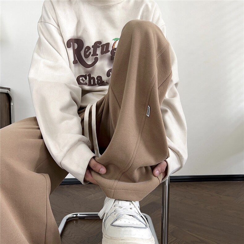 华棉卫裤男宽松拖地裤D329-QM630-薄款特P40-控69加绒特P45，男装休闲裤，电商D329