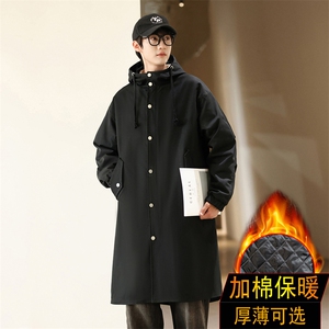 风衣男中长款大衣男加绒棉衣男F174薄P90加棉P100特价港风七图片
