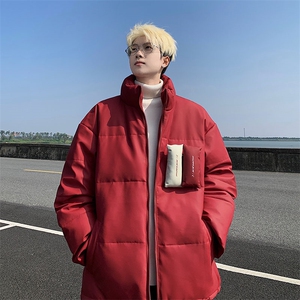 PU皮棉衣男冬季新款港风立领宽松休闲棉服学生面包服MF8603-P85图片