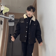 现货加绒牛仔棉服男冬季棉衣外套羊羔绒翻领夹克毛领MY1089-P110，男装夹克，星座1103-3