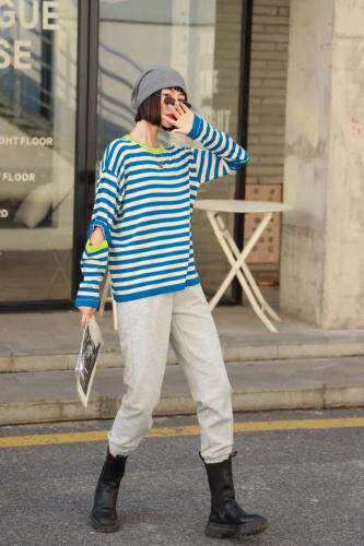 新款条纹针织打底，其它，C&B