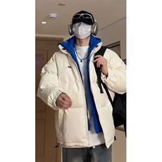 冬季皮棉衣男加厚连帽假两件男士棉服潮棉袄青年A266-P02-P85，男装棉衣，电商A266
