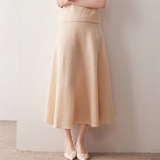 2025秋冬新款舒适百搭简约软糯时尚乱麻大伞裙，女装半身裙，尚达羊绒
