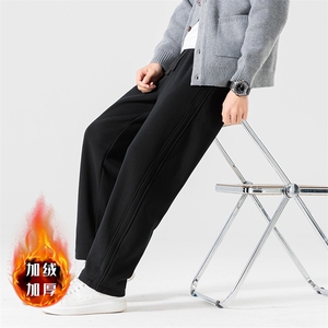 休闲裤子男款秋冬款2026新款潮加绒加厚大码直筒卫裤男士运动长裤图片