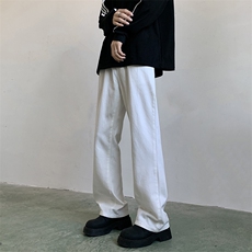 白色牛仔裤男女韩版潮流直筒百搭修身2024秋冬ins长裤RK2171-P35，男装牛仔裤，星座412-2