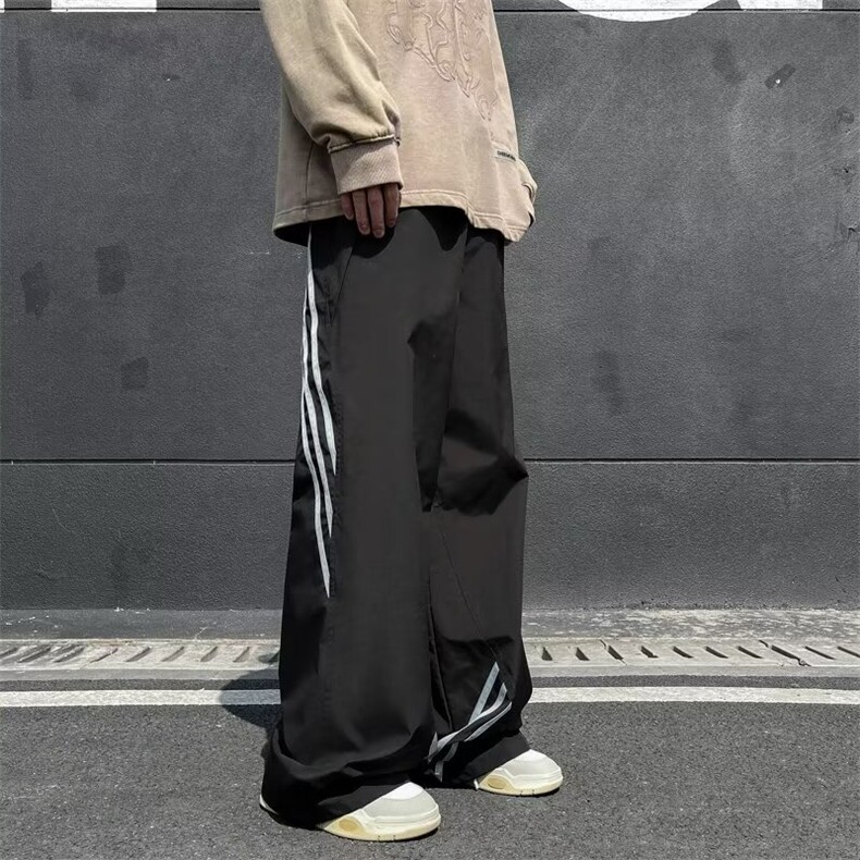 三条杠冲锋裤子男户外机能防水登山裤子痞帅宽松休闲长裤K135/P35,男装休闲裤,星座506