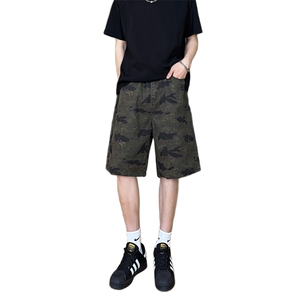 现货 得物夏季迷彩工装宽松阔腿直筒五分短裤男 K5916-特P35 控59图片
