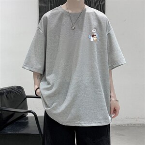HT73239-P22 华夫格t恤男短袖男大码五分袖 大皂风图片