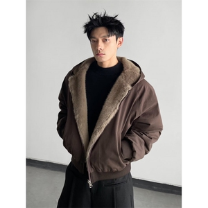 221-5/MY930/P95网图棉服棉衣加厚保暖面包服两面穿潮牌夹克外套图片
