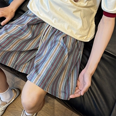 抖音品质日系复古条纹冰丝短裤男五分裤子-A2126TP22无差价控38，男装牛仔裤，电商B241