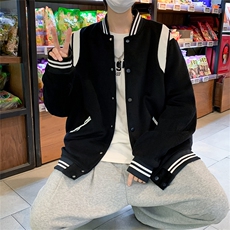美式棒球服外套男ins潮牌拼接小众hiphop高街情侣飞行夹克~B314，男装夹克，星座601-2