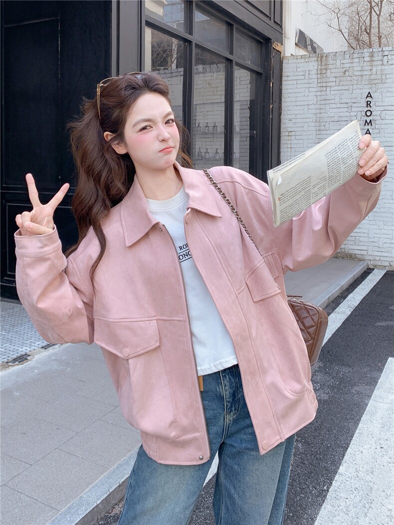 【现货】粉色夹克外套P160-K258，女装短外套，浙宝128A