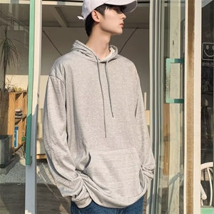 春秋季卫衣男潮牌纯色重磅宽松外套oversize情侣连帽衫 WR01图片