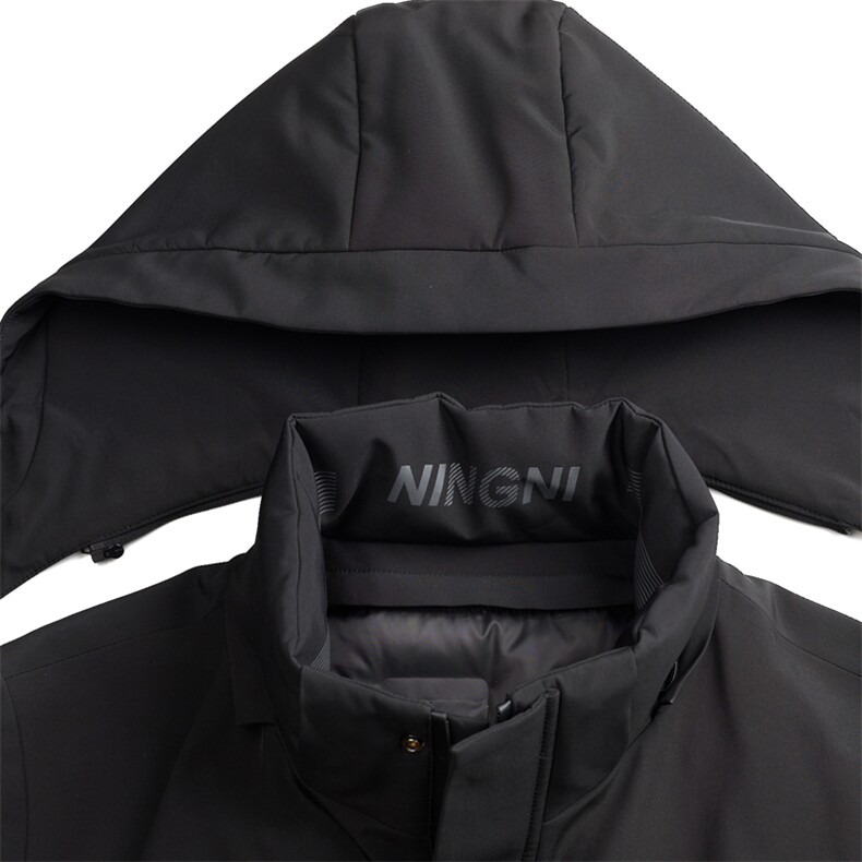 冬季新款男士商务休闲羽绒服中年加厚保暖可脱卸帽上衣白鸭绒外套,男装羽绒服,电商B212（原钱塘6029）