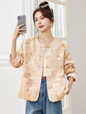 现货2026年春季中式新款时尚简约短外套款号62316，女装短外套，靓衣阁