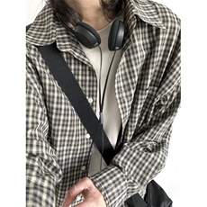 格子宽松长袖衬衫男女复古宽松bf风情侣休闲外套潮牌CY1103-P35，男装衬衫，星座412-1