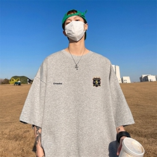 抖音得物二开现货220克夏装重磅美式高街宽松短袖t恤MT277，男装T恤，电商A486-1