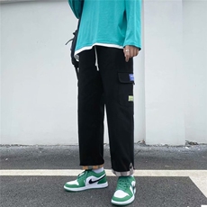 裤子男夏季港风宽松工装裤潮帅气百搭直筒阔腿休闲长裤K752-P38，男装休闲裤，星座512-2