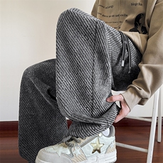 特批P35秋无差价雪尼尔小香风粗花卫裤毛呢男女大码阔腿裤K5691，男装休闲裤，电商A001