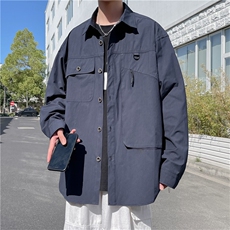 长袖衬衫男港风日系外套工装衬衫J234P42，男装衬衫，星座1116-2