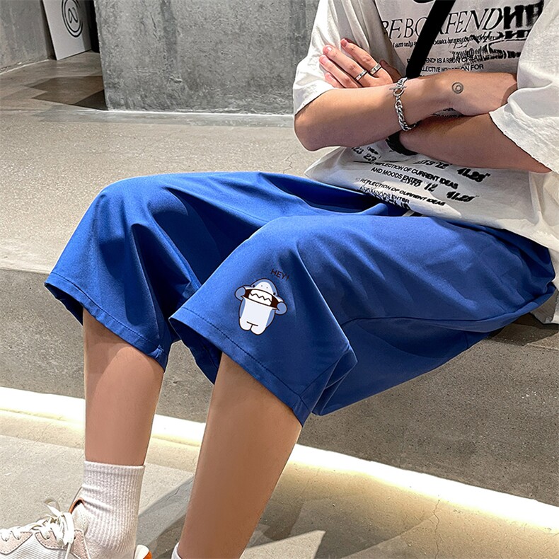 QK72167-P25冰丝七分裤男大码速干短裤男五分裤港风,男装休闲裤,电商A040